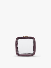 Tiny Clear Cosmetics Case in Croc-Embossed