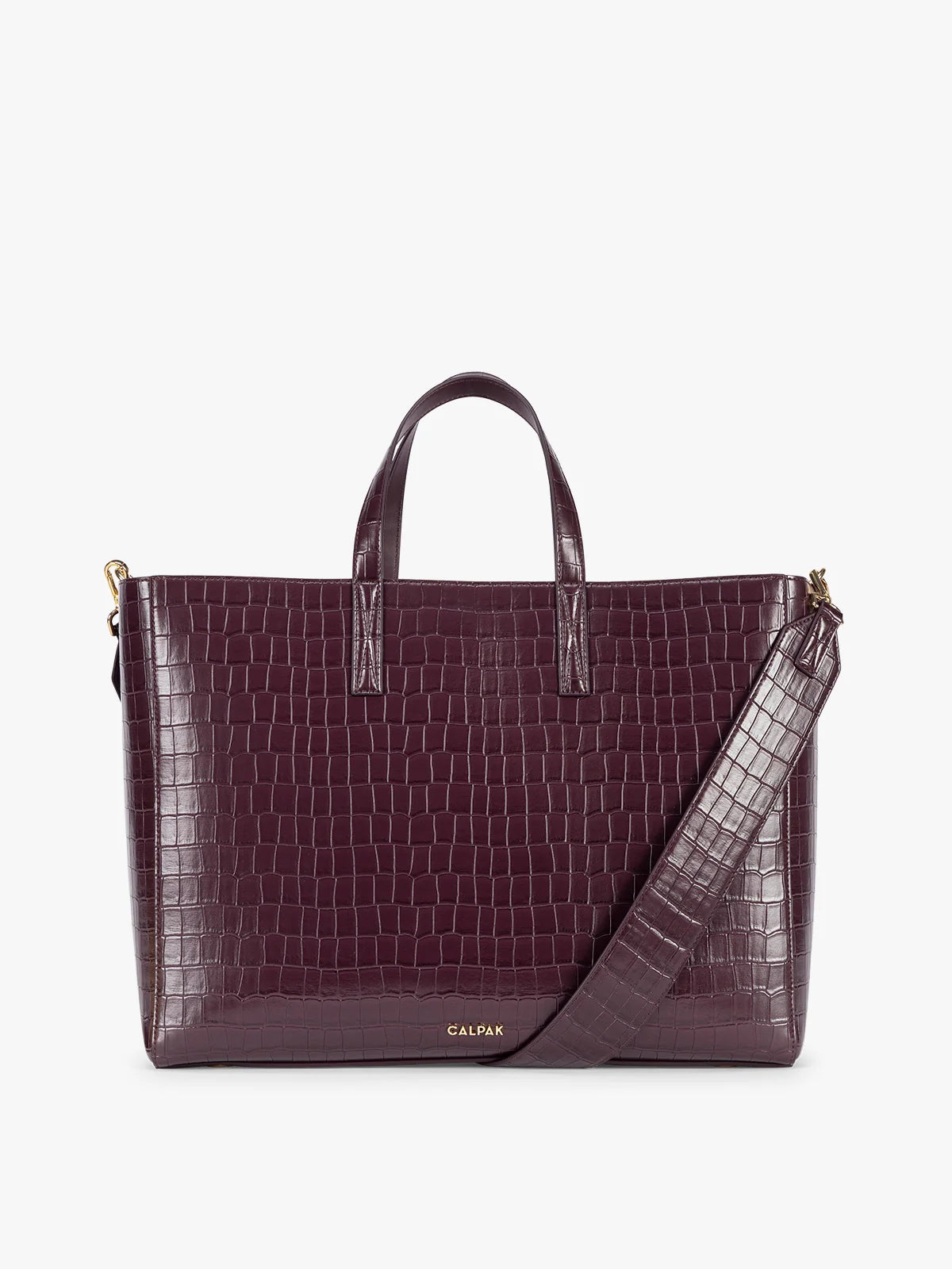 Haven 16" Laptop Tote in Croc-Embossed